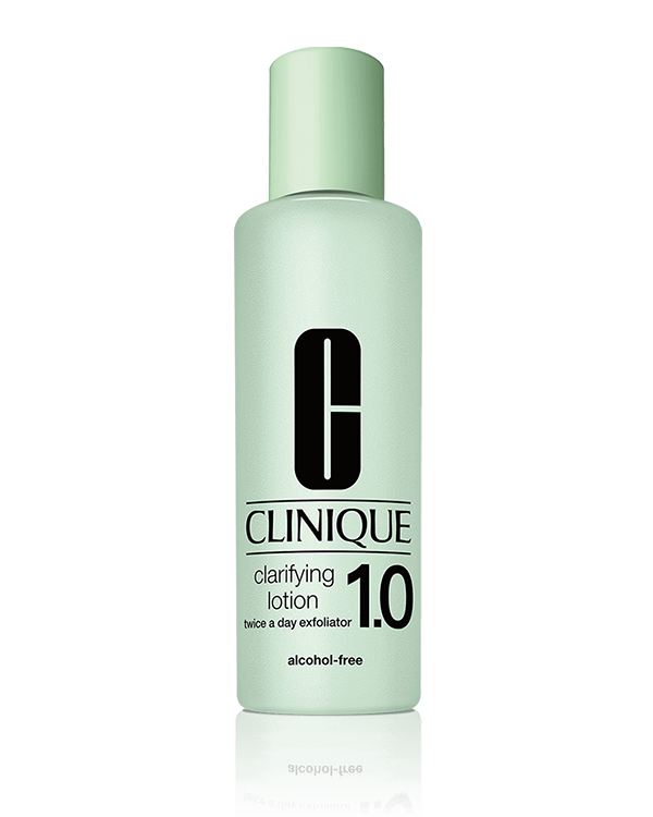 Clarifying Lotion 1.0 Twice A Day Exfoliator, Dermatologist-developed, alcohol-free formula helps reveal fresher skin. Mild, non-drying lotion soothes, de-flakes, smooths, protects natural moisture